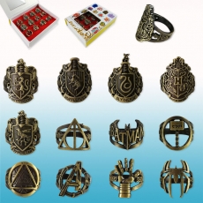 动漫标志12个装古铜戒指套装(E)