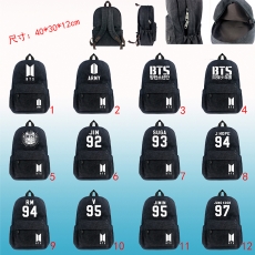 12款BTS黑色帆布双肩背包(A)