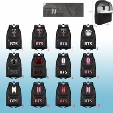 12款BTS黑色帆布双肩背包(B)