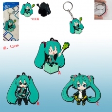 3款初音单面软胶匙扣