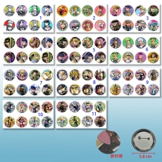 11款JOJO的奇妙冒险58mm8个装磨砂膜胸针